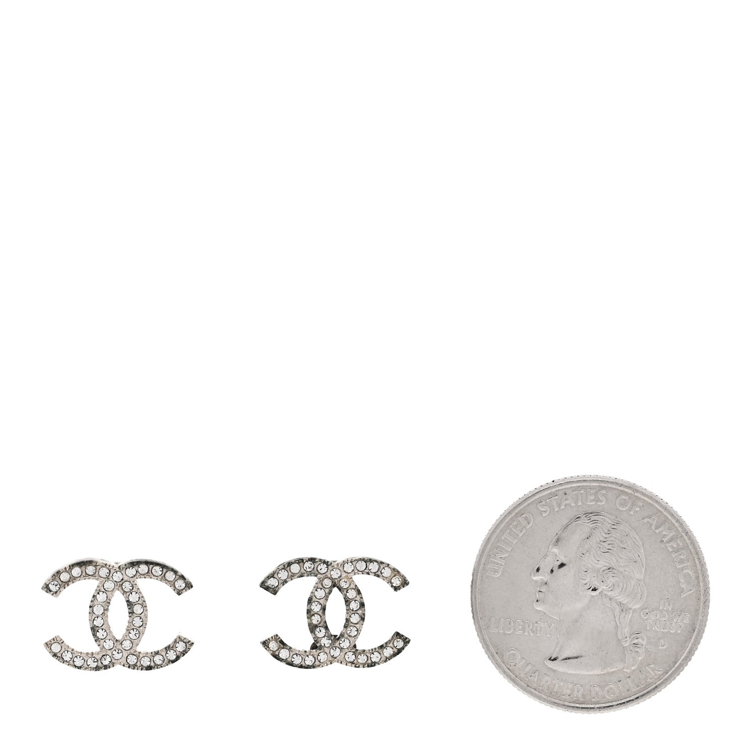 Chanel Crystal CC Earrings Gold 2 of 5