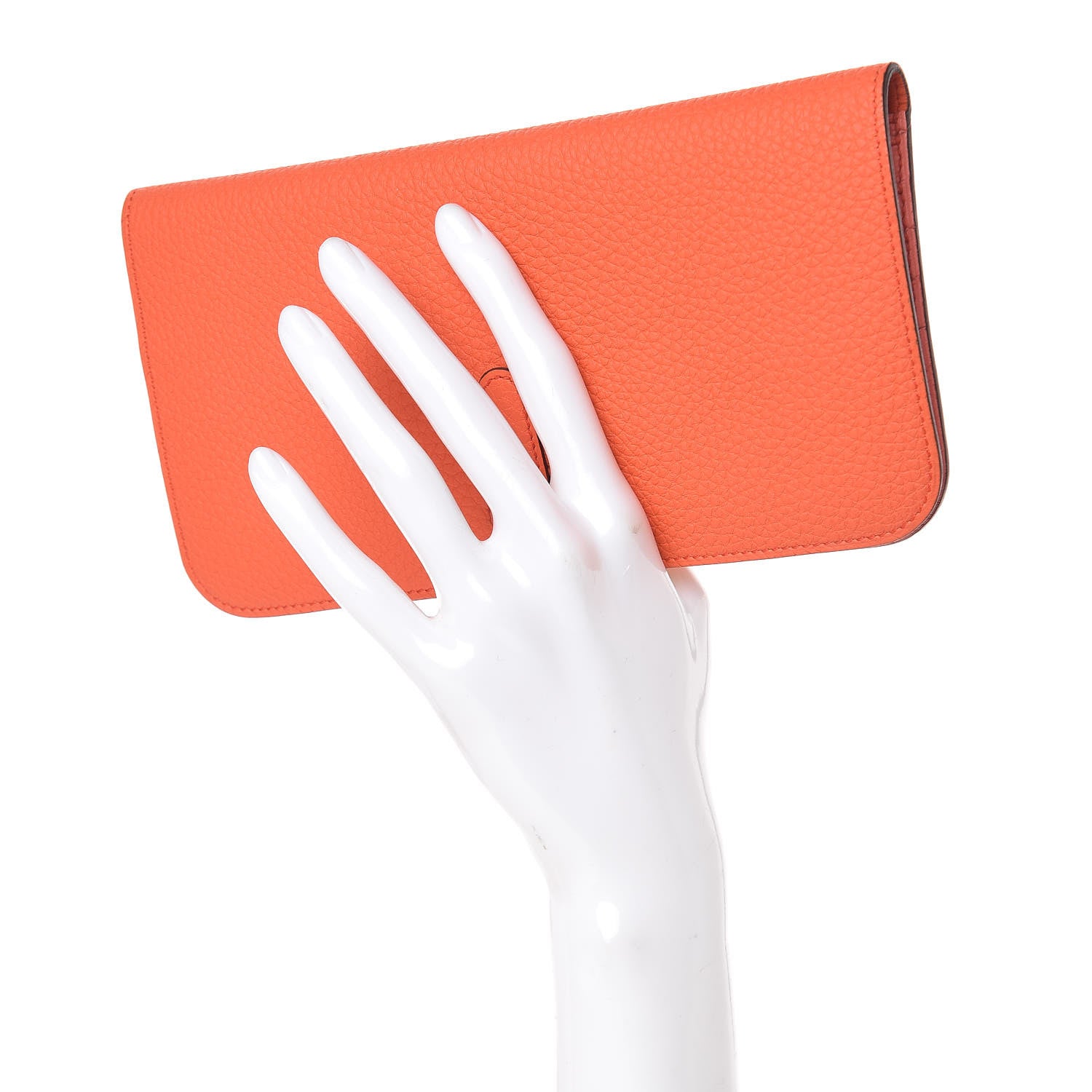 Hermes Togo Dogon Recto Verso Wallet Orange Poppy Rose Candy 2 of 10