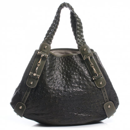 Gucci Ostrich Medium Pelham Tote Green 1 of 8