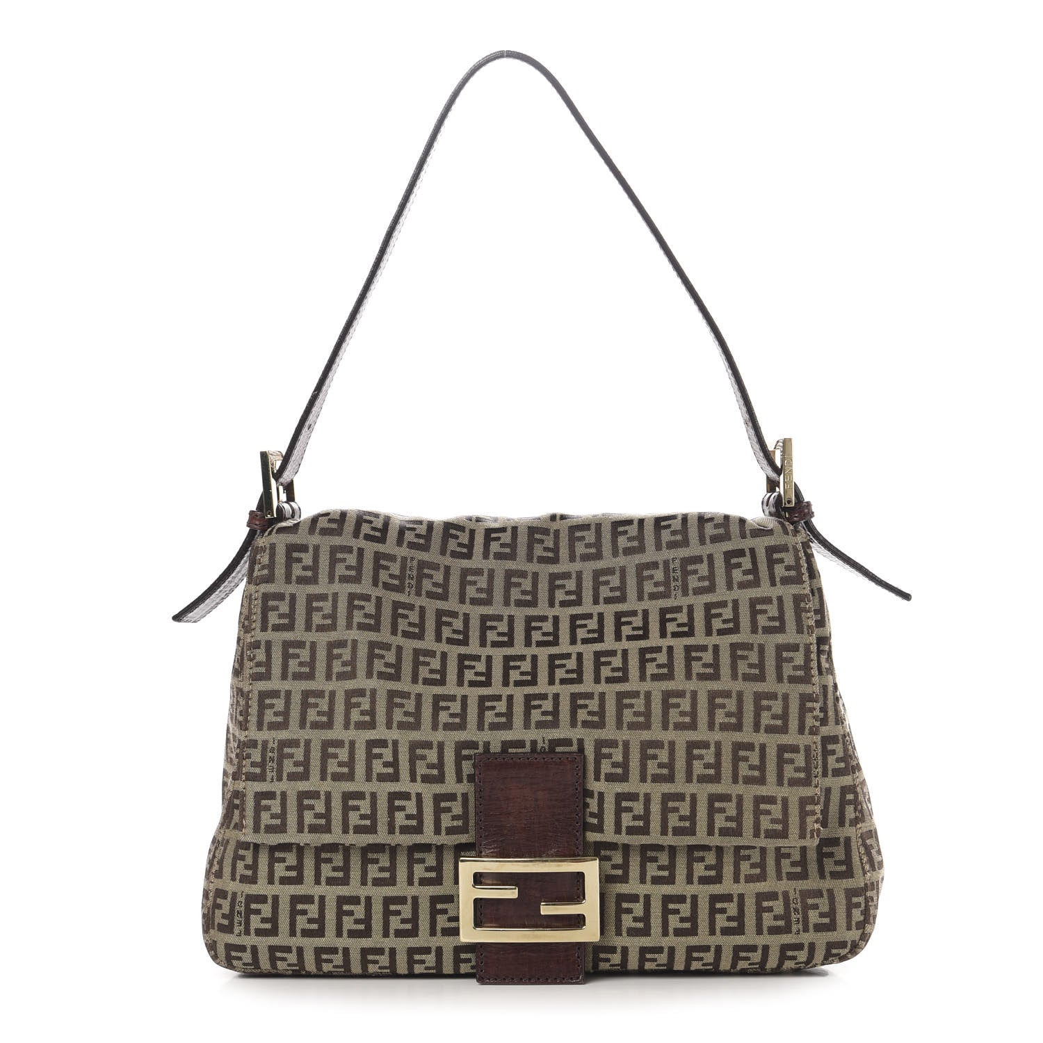 Fendi Zucchino Vitello Mama Baguette Mogano Panna Bruciato 1 of 9
