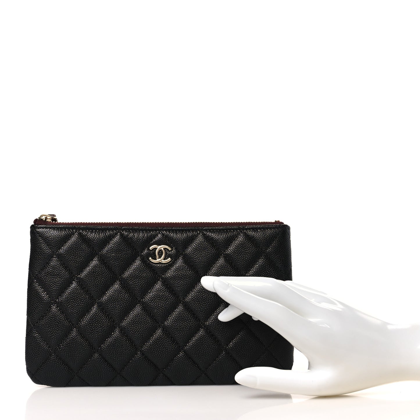 Caviar Quilted Cosmetic Case Black