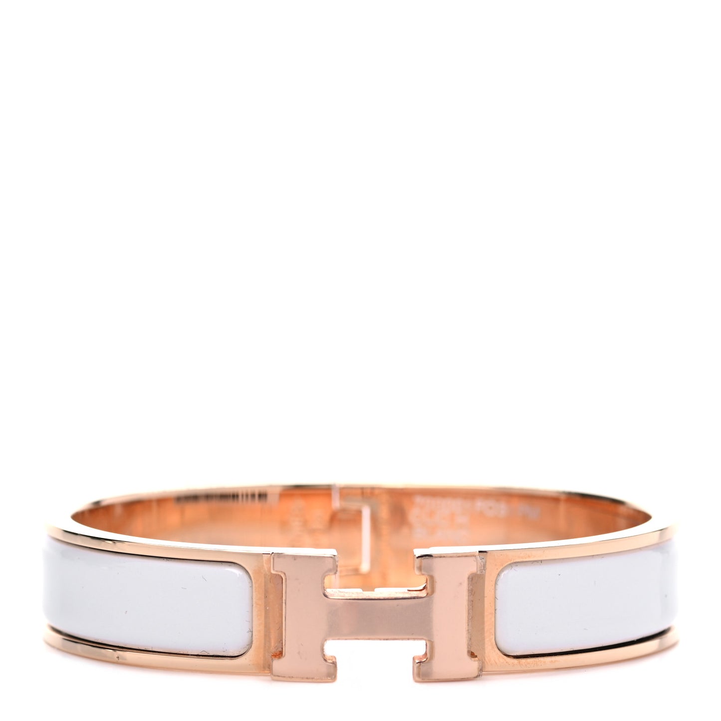 Enamel Narrow Clic Clac H Bracelet PM White
