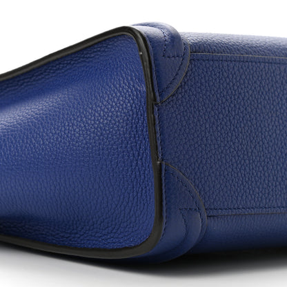 Celine Drummed Calfskin Nano Luggage Indigo 9 of 10