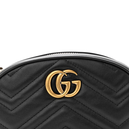 Gucci Calfskin Matelasse GG Marmont Belt Bag 85 34 Black 5 of 12