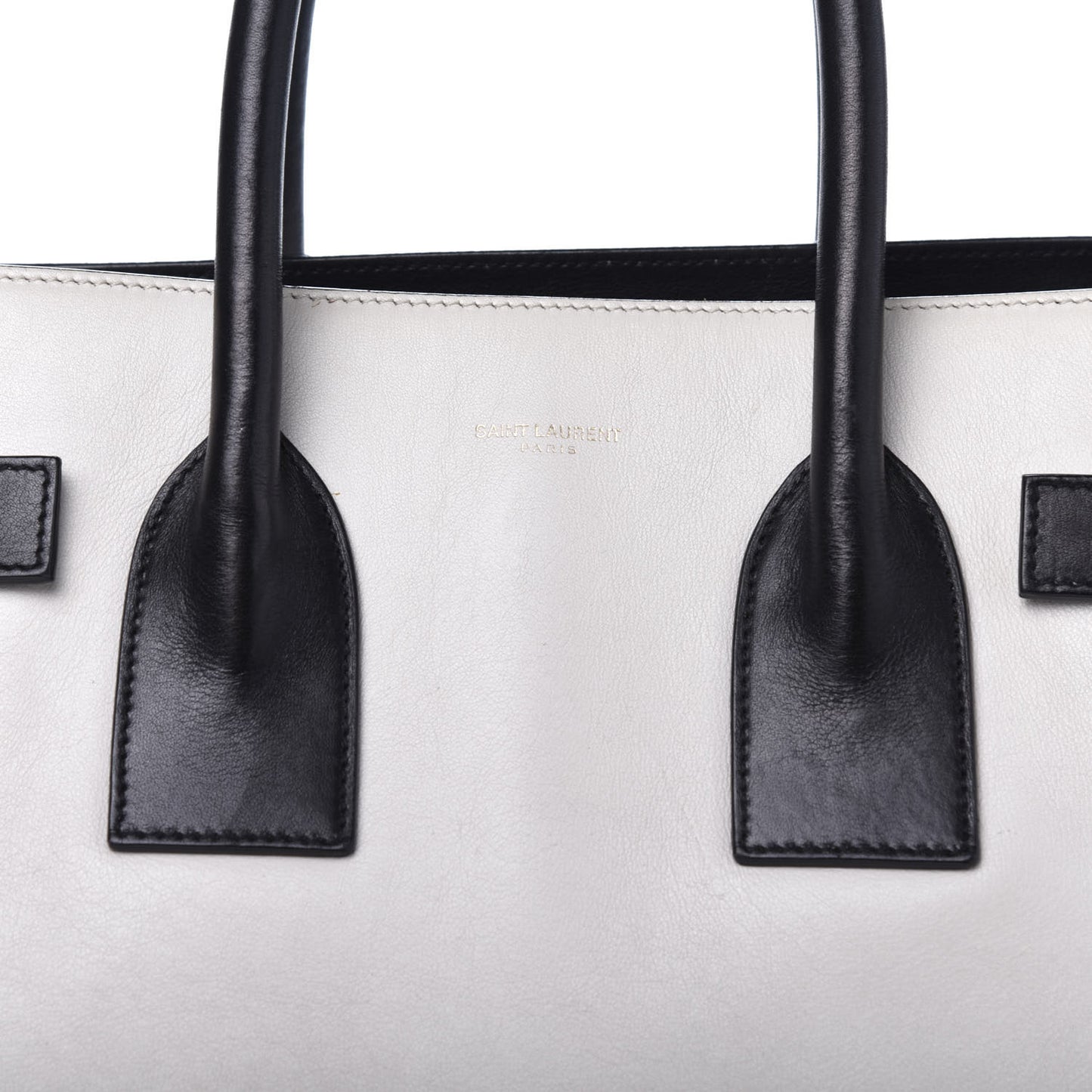 Calfskin Small Sac De Jour White Black