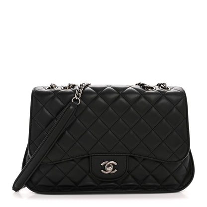 Chanel Lambskin Quilted Large Natural CC Flap Black 1 of 15