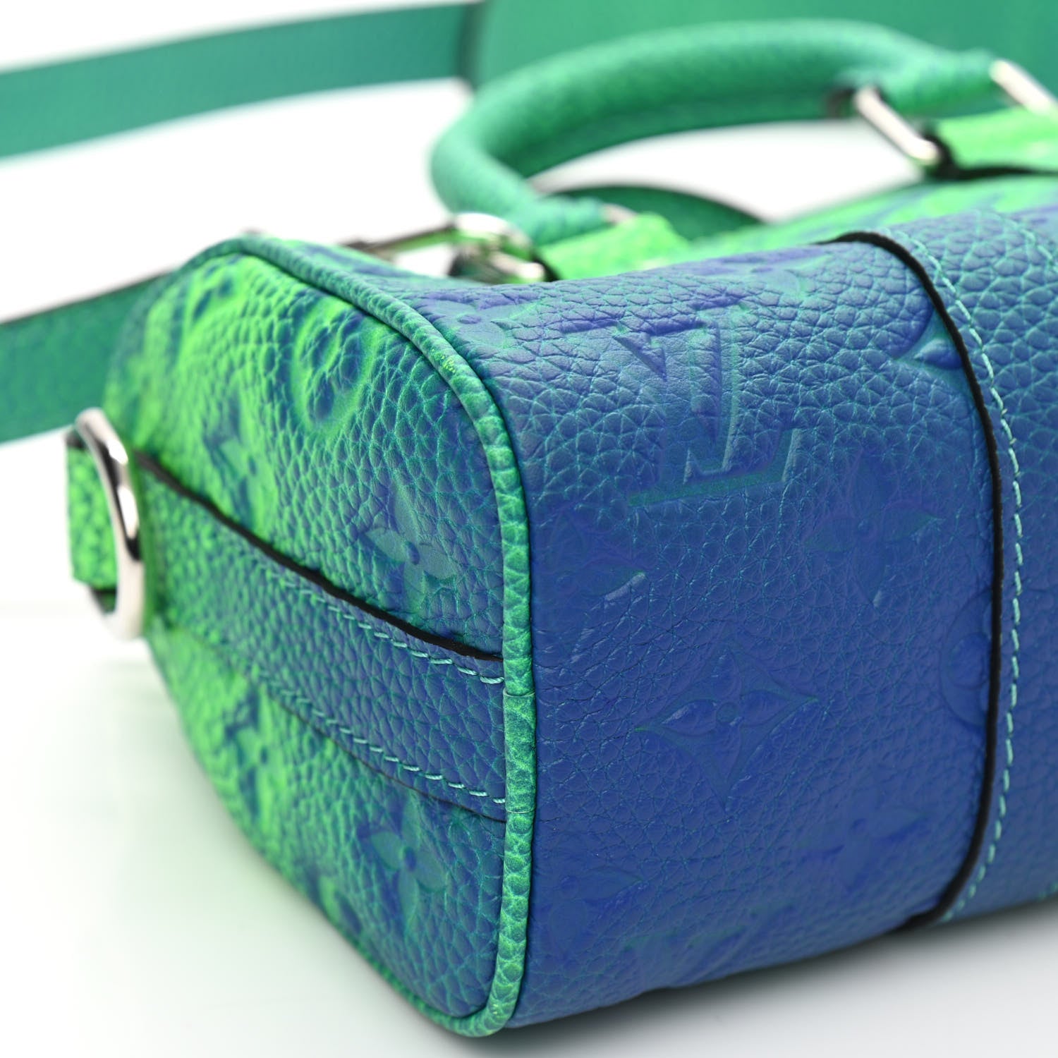 Louis Vuitton Taurillon Illusion Keepall XS Bleu Vert 8 of 8