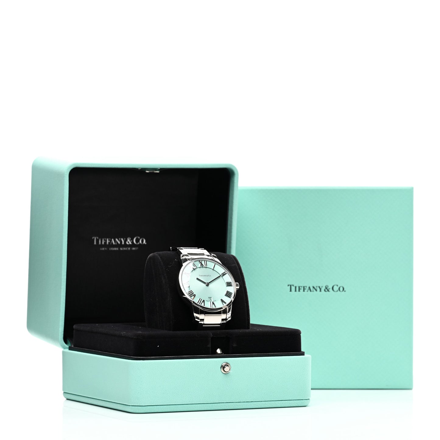 Stainless Steel 37mm Atlas 2-Hand Quartz Watch Tiffany Blue