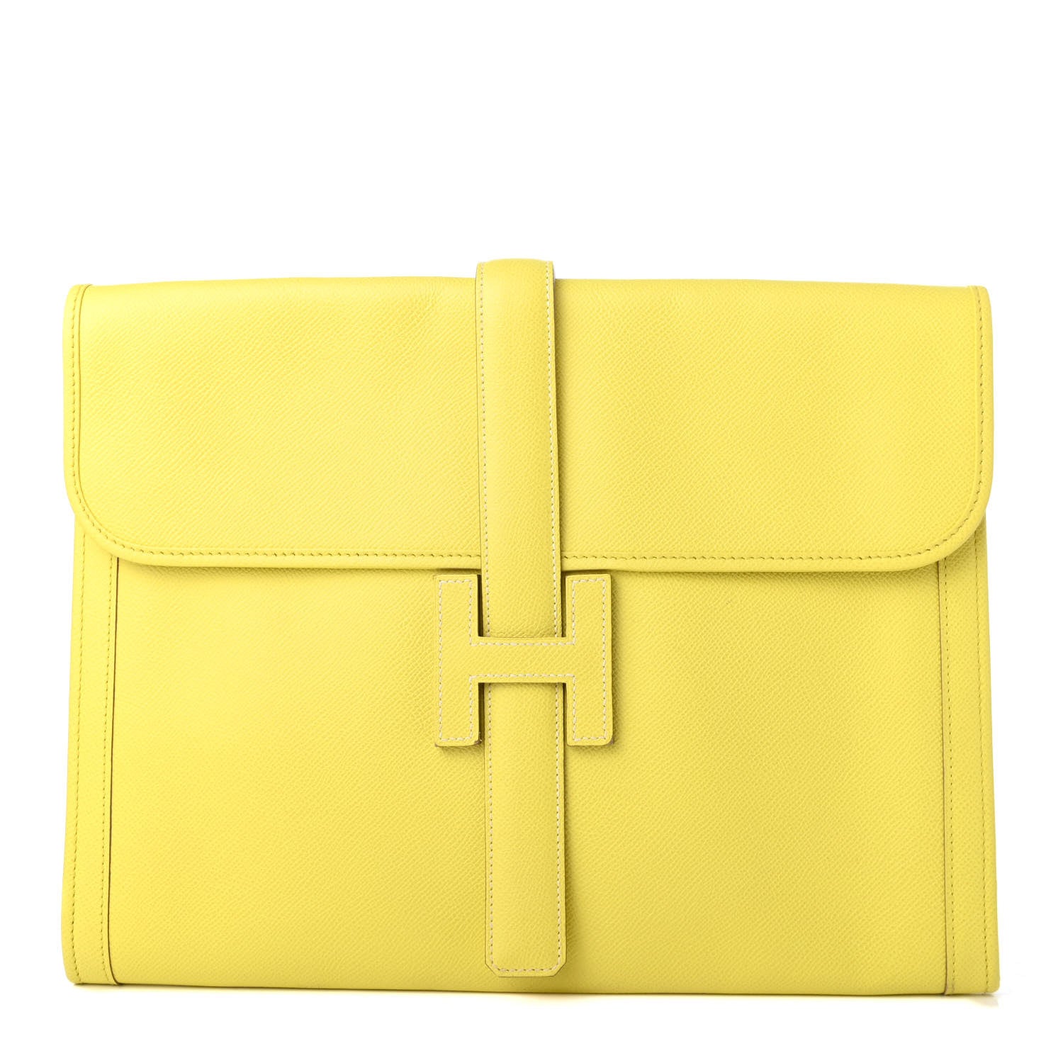 Hermes Epsom Jige 34 GM Clutch Soufre 1 of 7