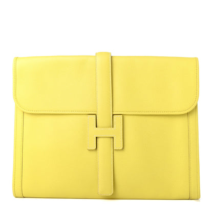 Hermes Epsom Jige 34 GM Clutch Soufre 1 of 7
