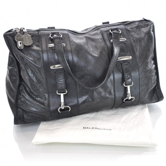 Chevre Perforated Hook Tote Black