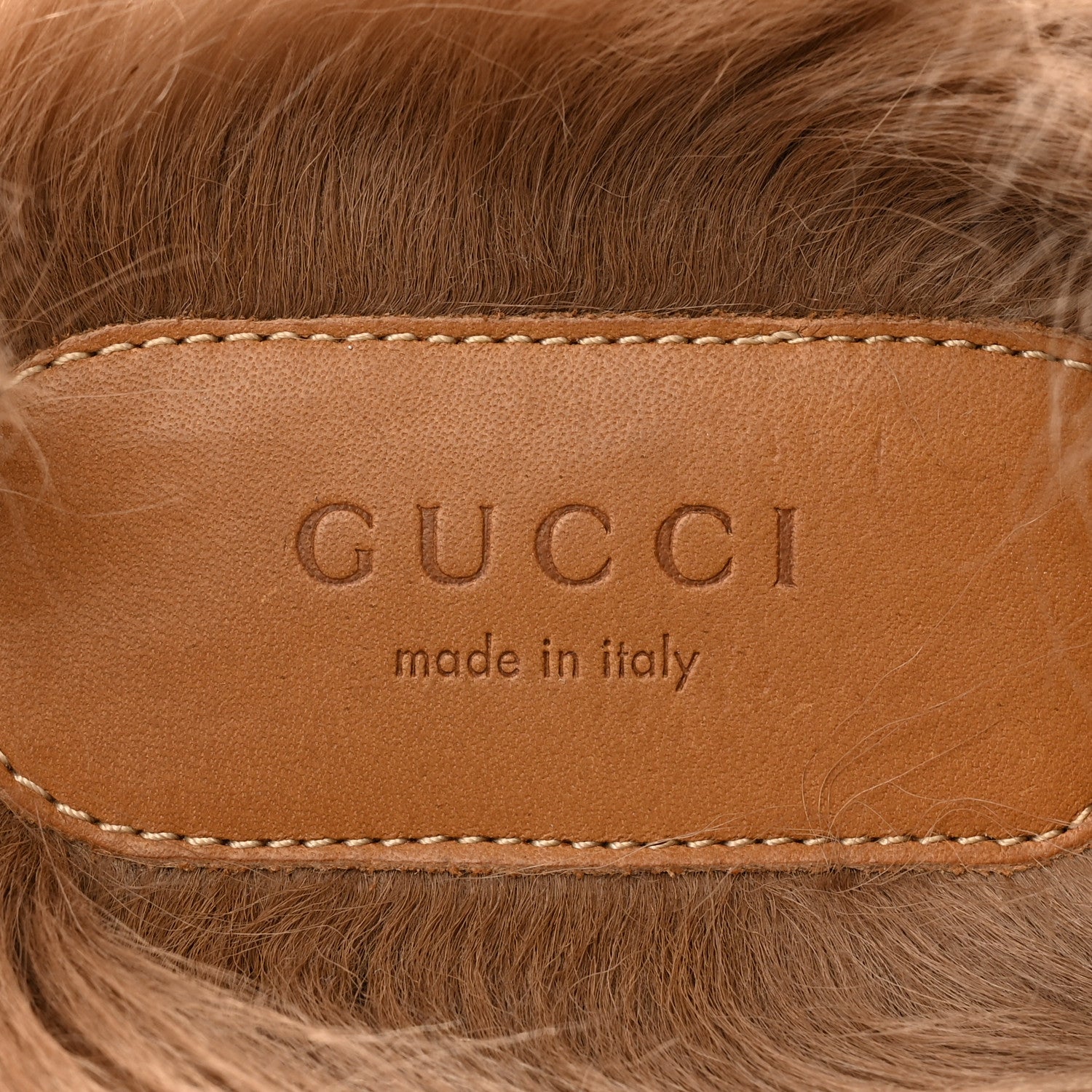 Gucci Patent Fur Womens Princetown Slippers 39 Black Natural 7 of 8