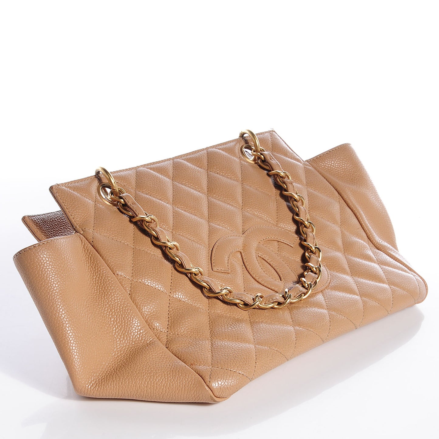 Caviar Quilted Petit Timeless Tote PTT Beige