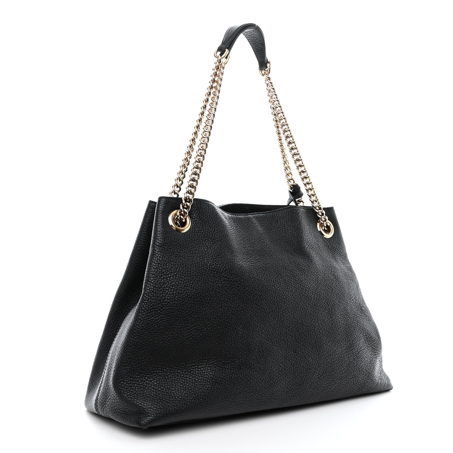 Gucci Pebbled Calfskin Medium Soho Chain Shoulder Bag Black 3 of 11