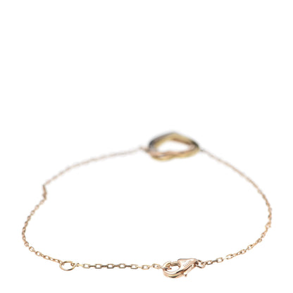 Cartier 18K Pink Yellow White Gold Trinity Heart Bracelet 3 of 6