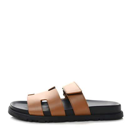 Hermes Calfskin Womens Chypre Sandals 40.5 Naturel 1 of 11