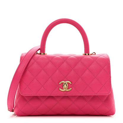 Chanel Caviar Quilted Mini Coco Handle Flap Rose 1 of 10