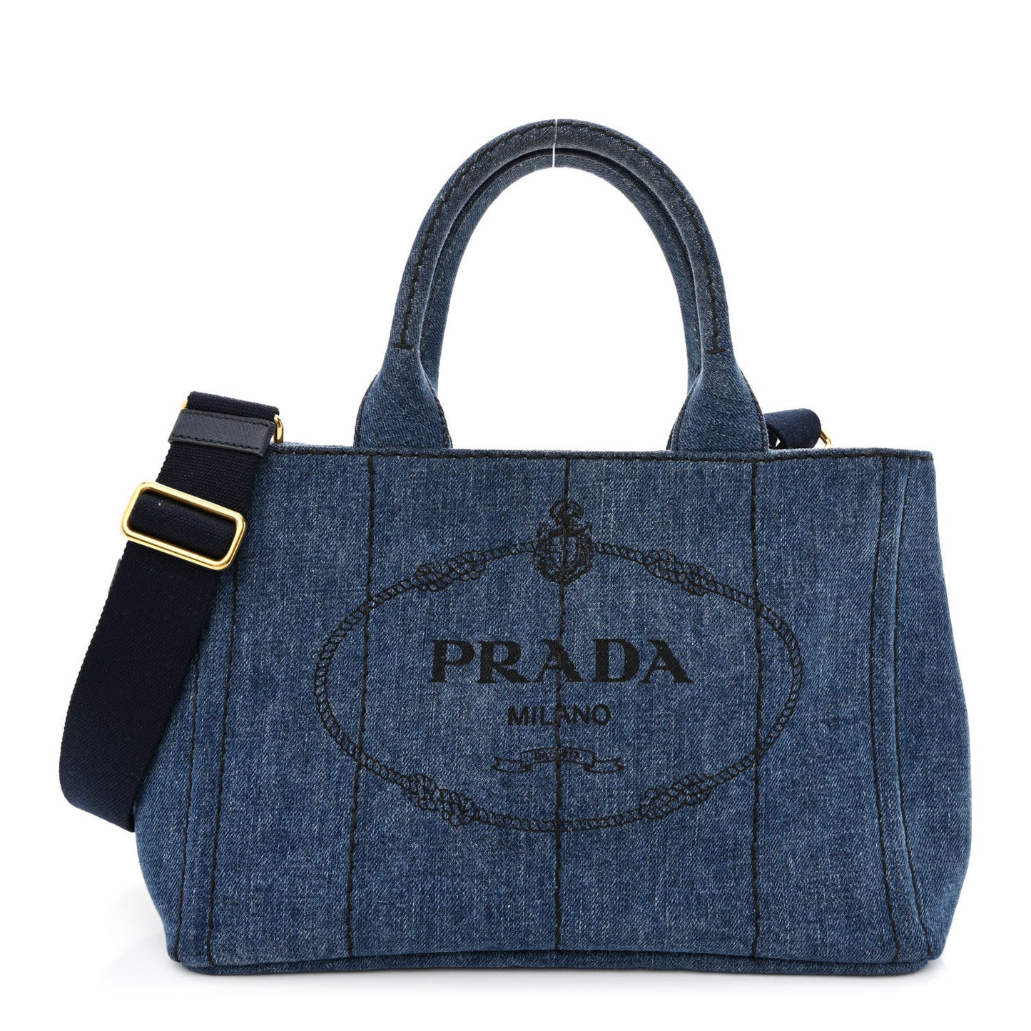 Denim Small Logo Tote Bleu