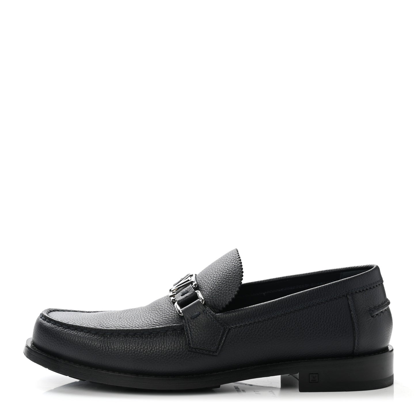 Calfskin Mens Major Loafers 7 Navy Blue