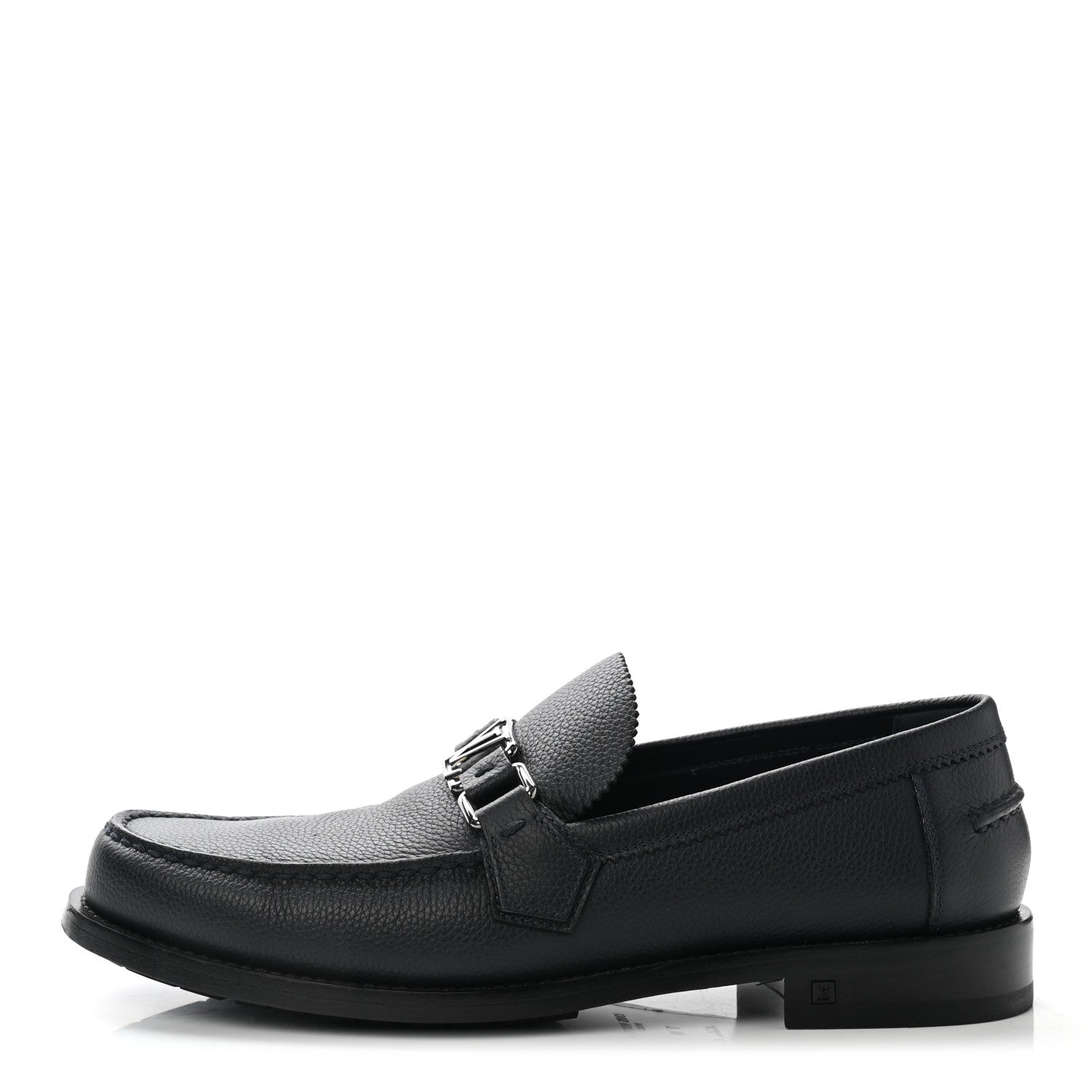 Louis Vuitton Calfskin Mens Major Loafers 7 Navy Blue 1 of 9