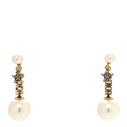 Christian Dior Pearl J'Adior Tribal Earrings Gold 1 of 5
