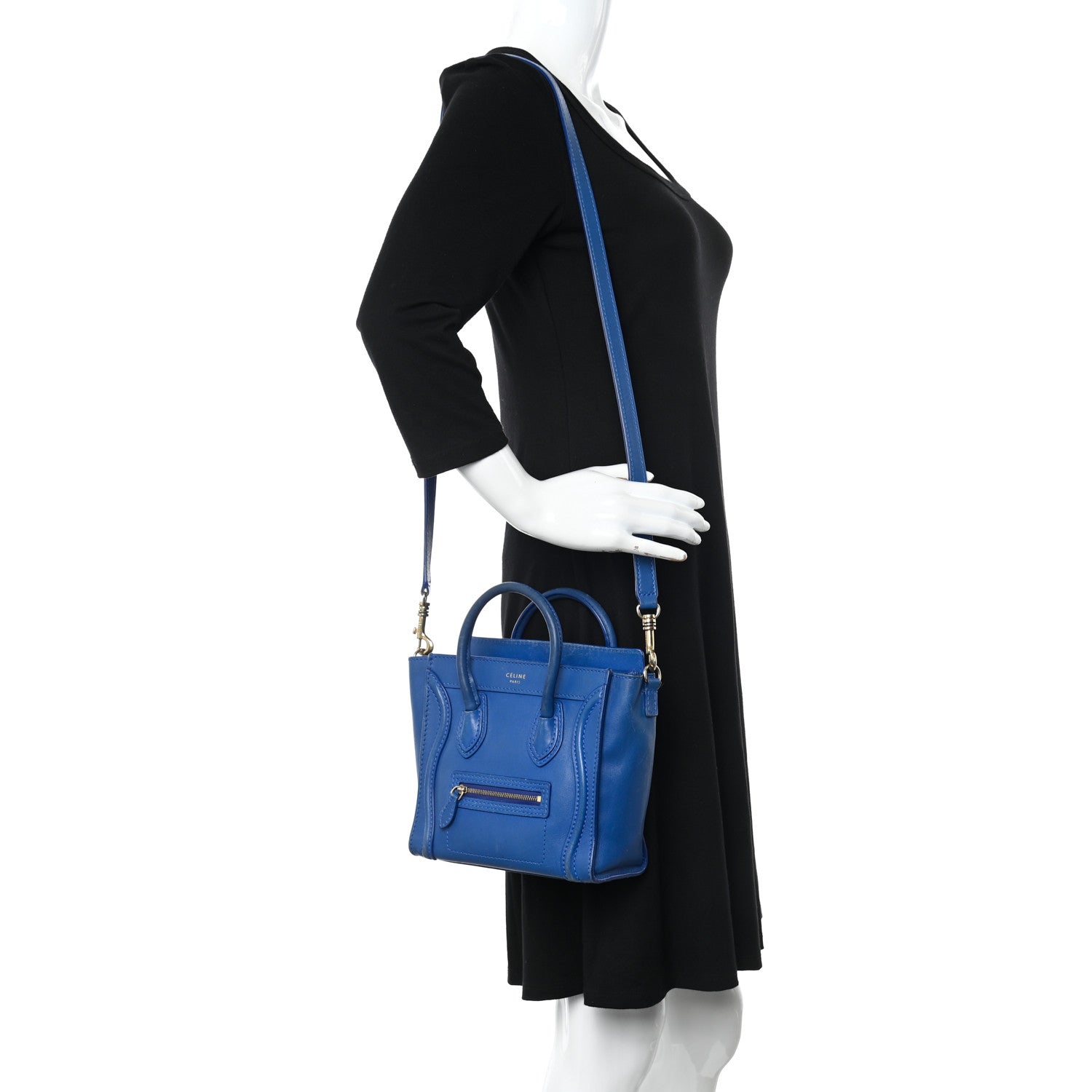 Celine Smooth Calfskin Nano Luggage Royal Blue 2 of 16