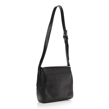 Prada Soft Calfskin Flap Crossbody Bag Black 3 of 10