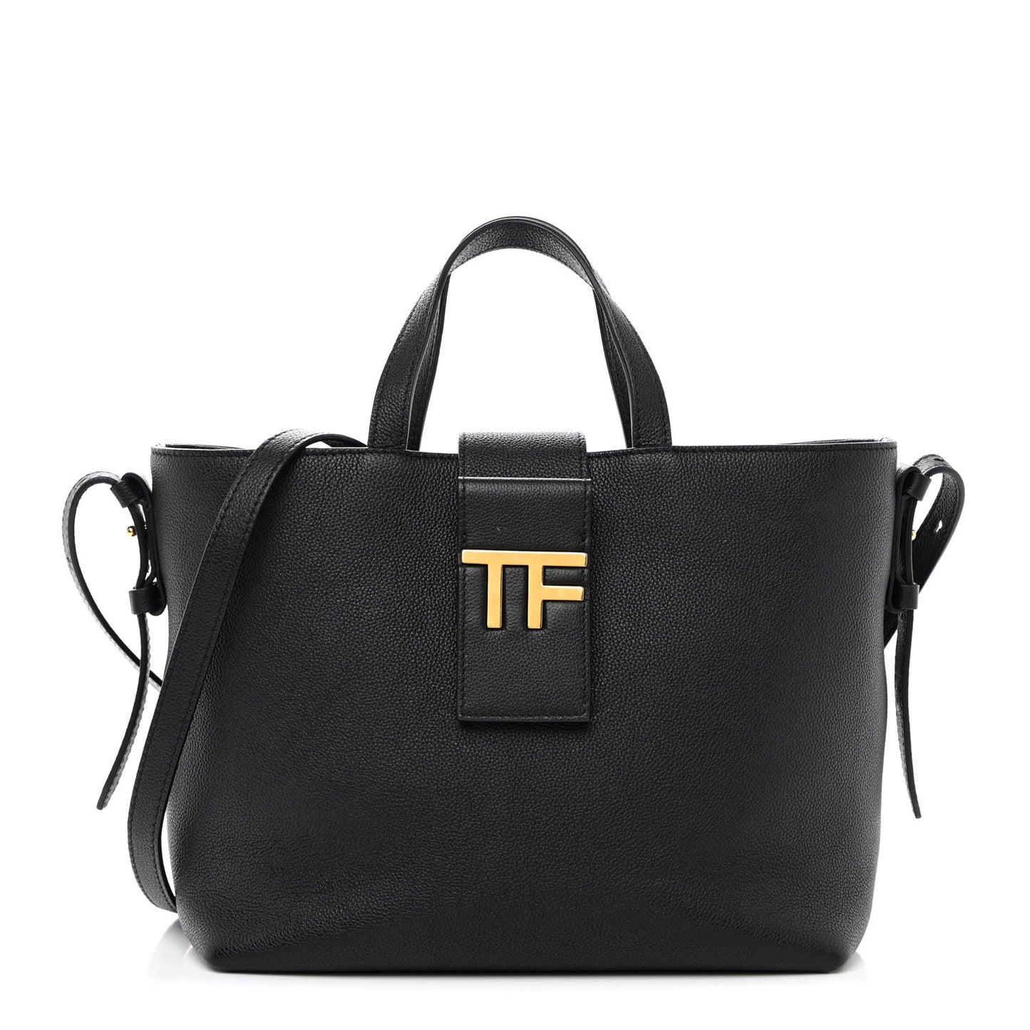 Grained Calfskin Mini TF East West Tote Black