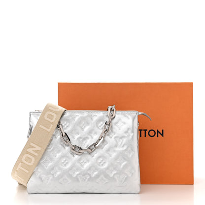 Louis Vuitton Metallic Lambskin Embossed Monogram Coussin PM Silver 10 of 10