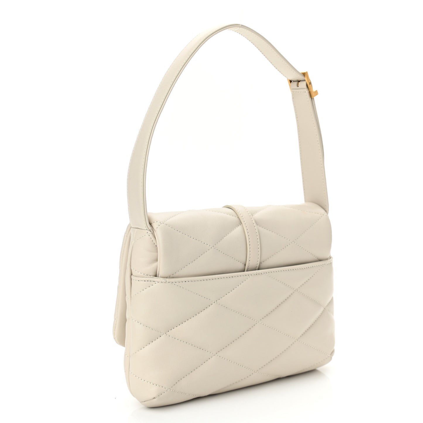 Lambskin Quilted Le 57 Diamond Shoulder Bag Crema Soft