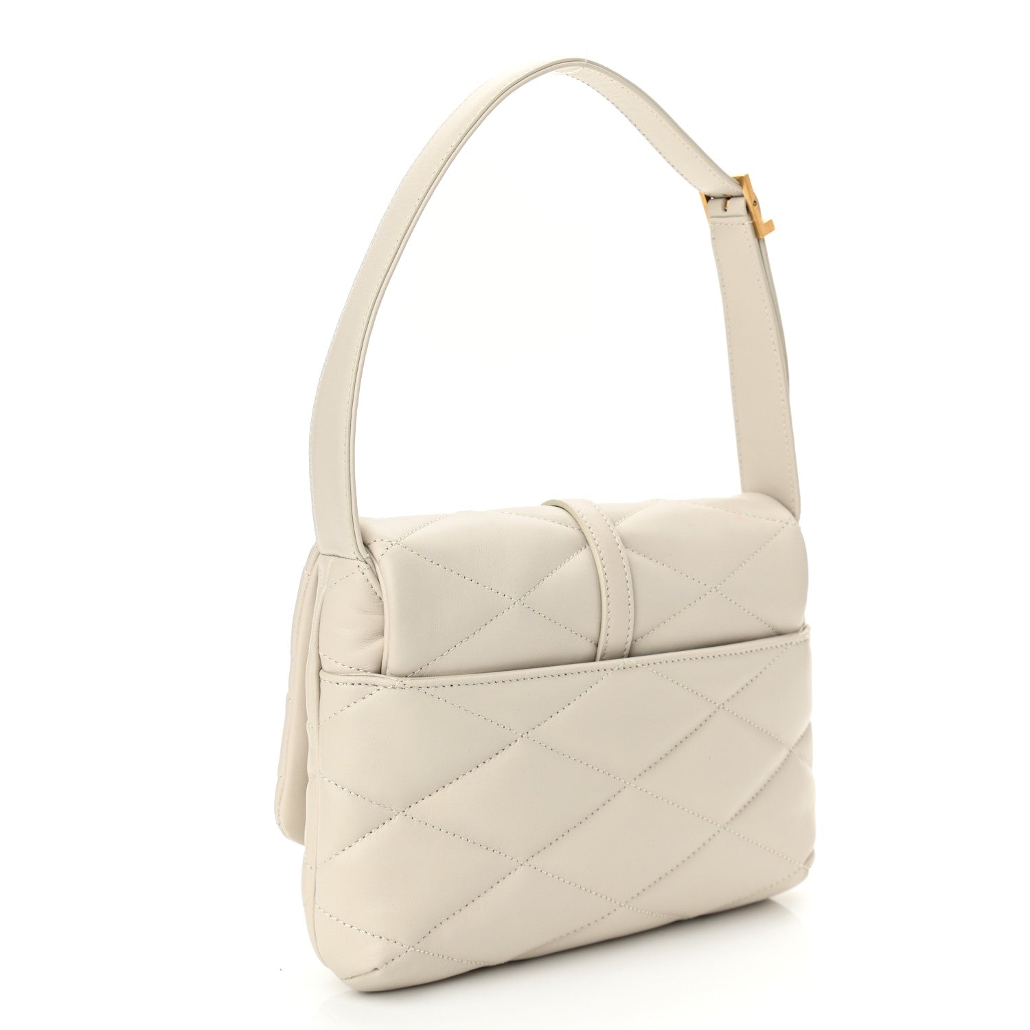 Saint Laurent Lambskin Quilted Le 57 Diamond Shoulder Bag Crema Soft 3 of 10