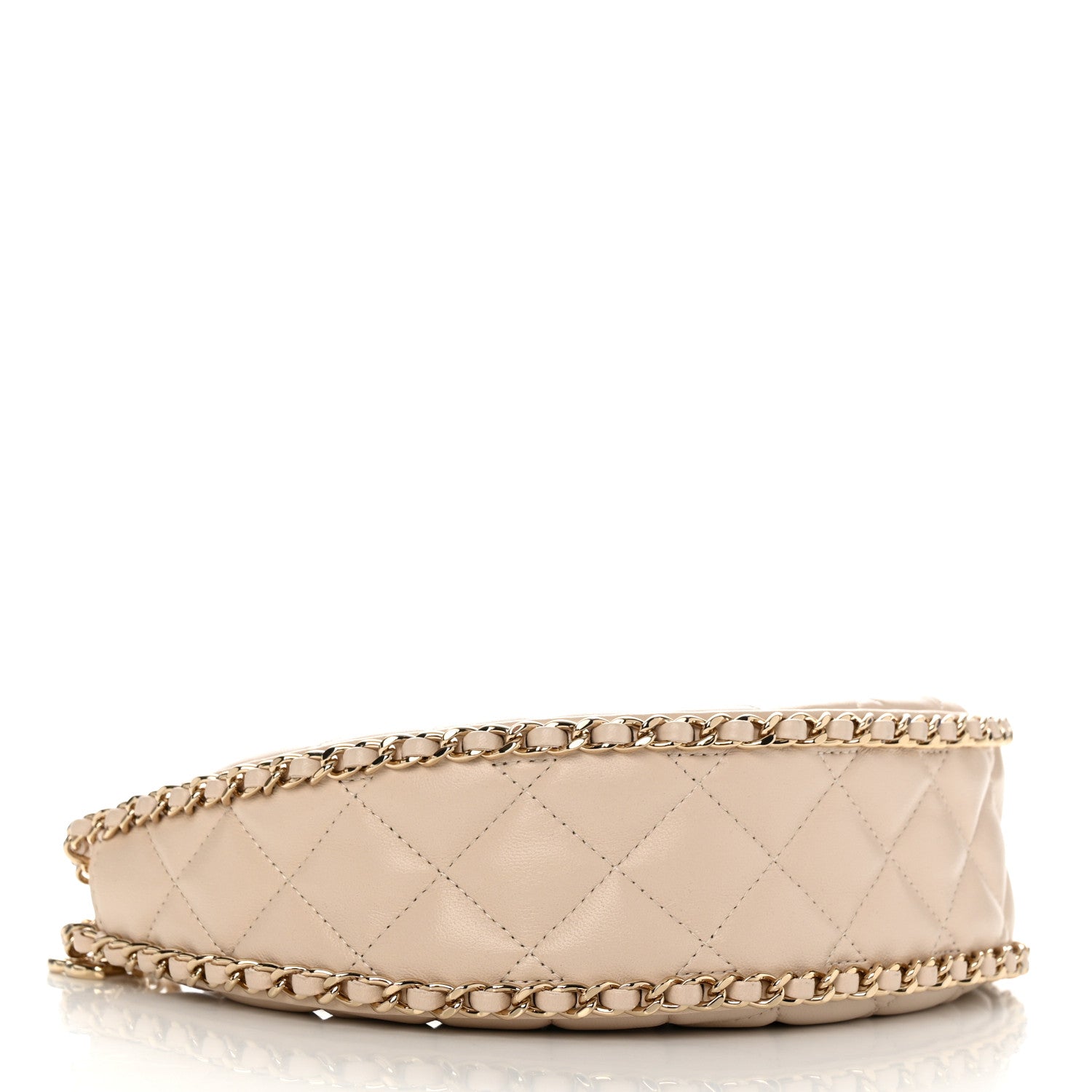 Chanel Lambskin Quilted Small Hobo Bag Light Beige 4 of 10