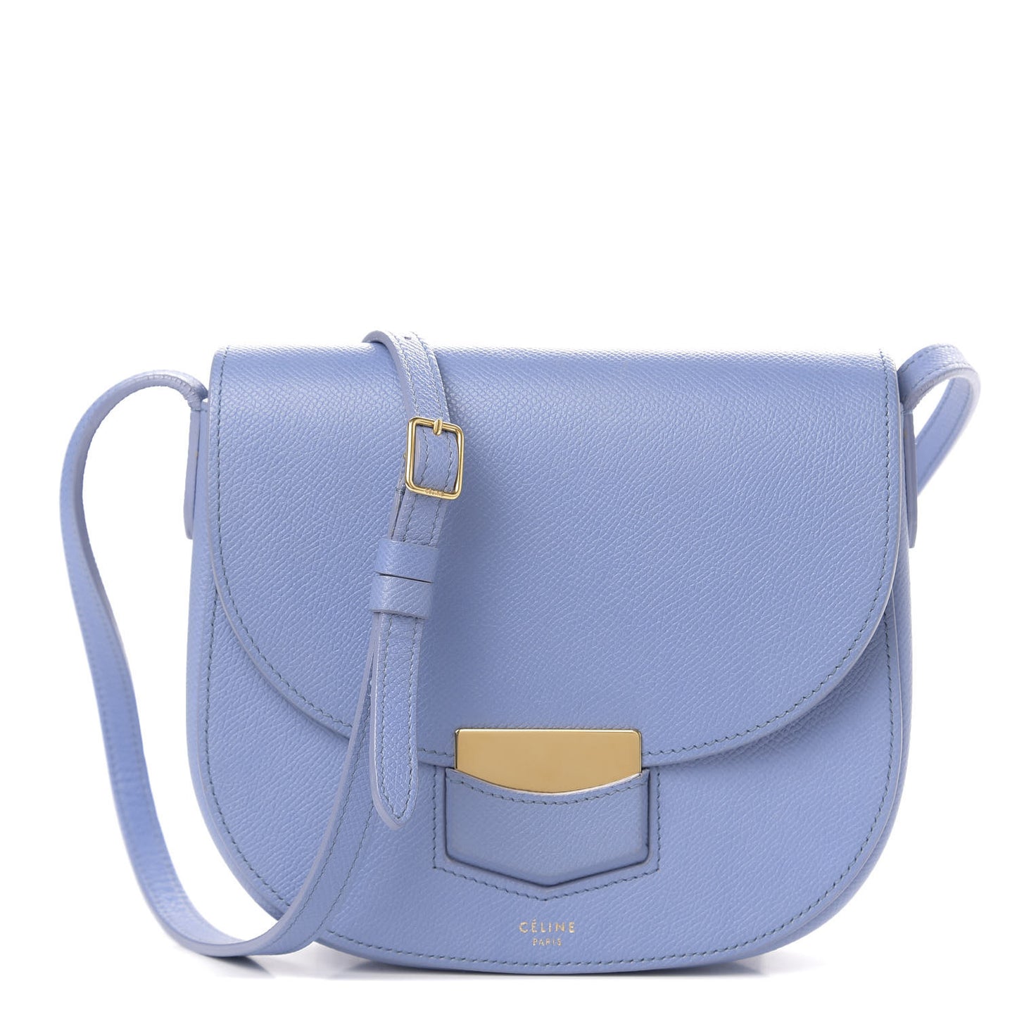 Grained Calfskin Small Trotteur Porcelain