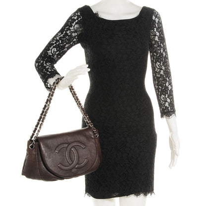 Chanel Caviar Half Moon Large Flap Dark Brown 2 of 7