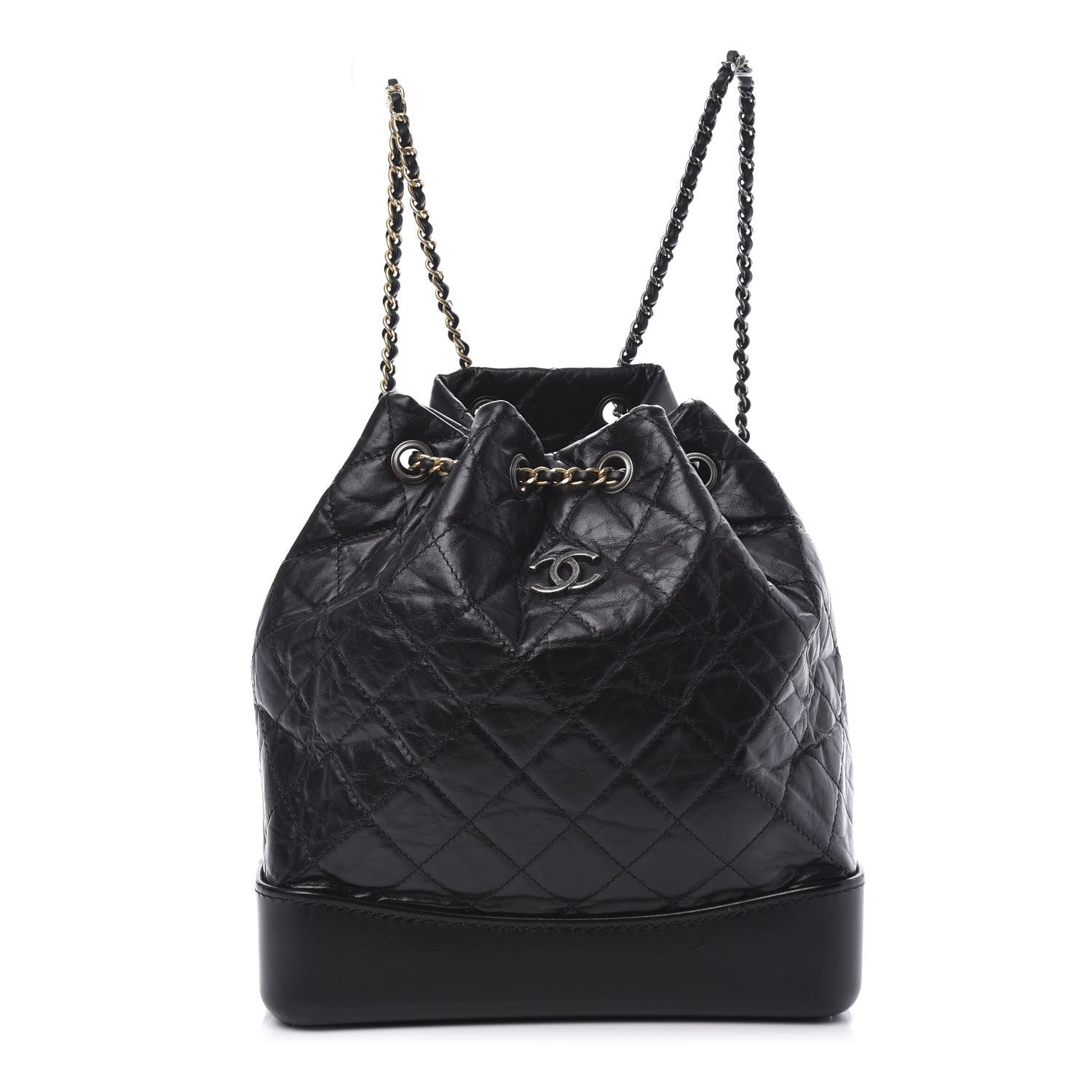 Chanel Aged Calfskin Quilted Gabrielle Backpack Black 1 of 9