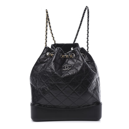 Chanel Aged Calfskin Quilted Gabrielle Backpack Black 1 of 9