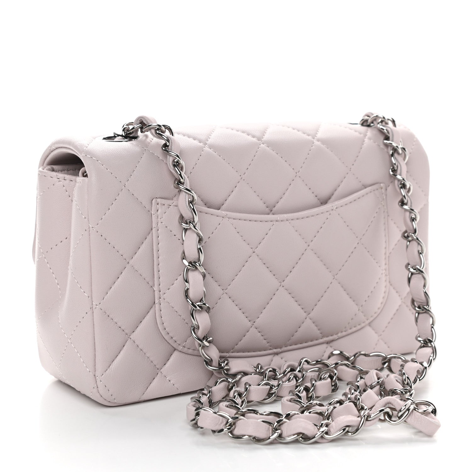 Chanel Lambskin Quilted Mini Rectangular Flap Light Purple 3 of 9