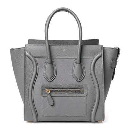 Celine Drummed Calfskin Micro Luggage Kohl 1 of 12