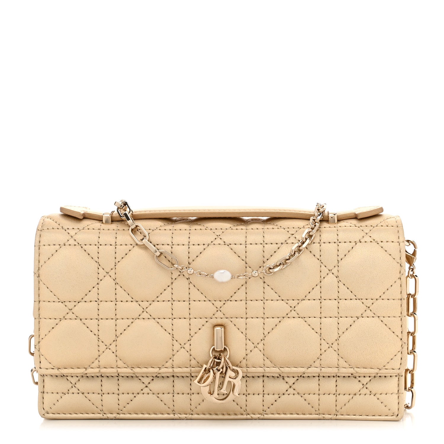 Christian Dior Metallic Lambskin Cannage Mini My Dior Bag Gold 1 of 11
