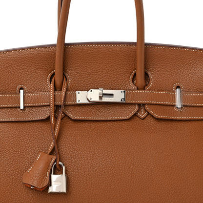 Hermes Togo Horseshoe Birkin 35 Gold Orange 15 of 27