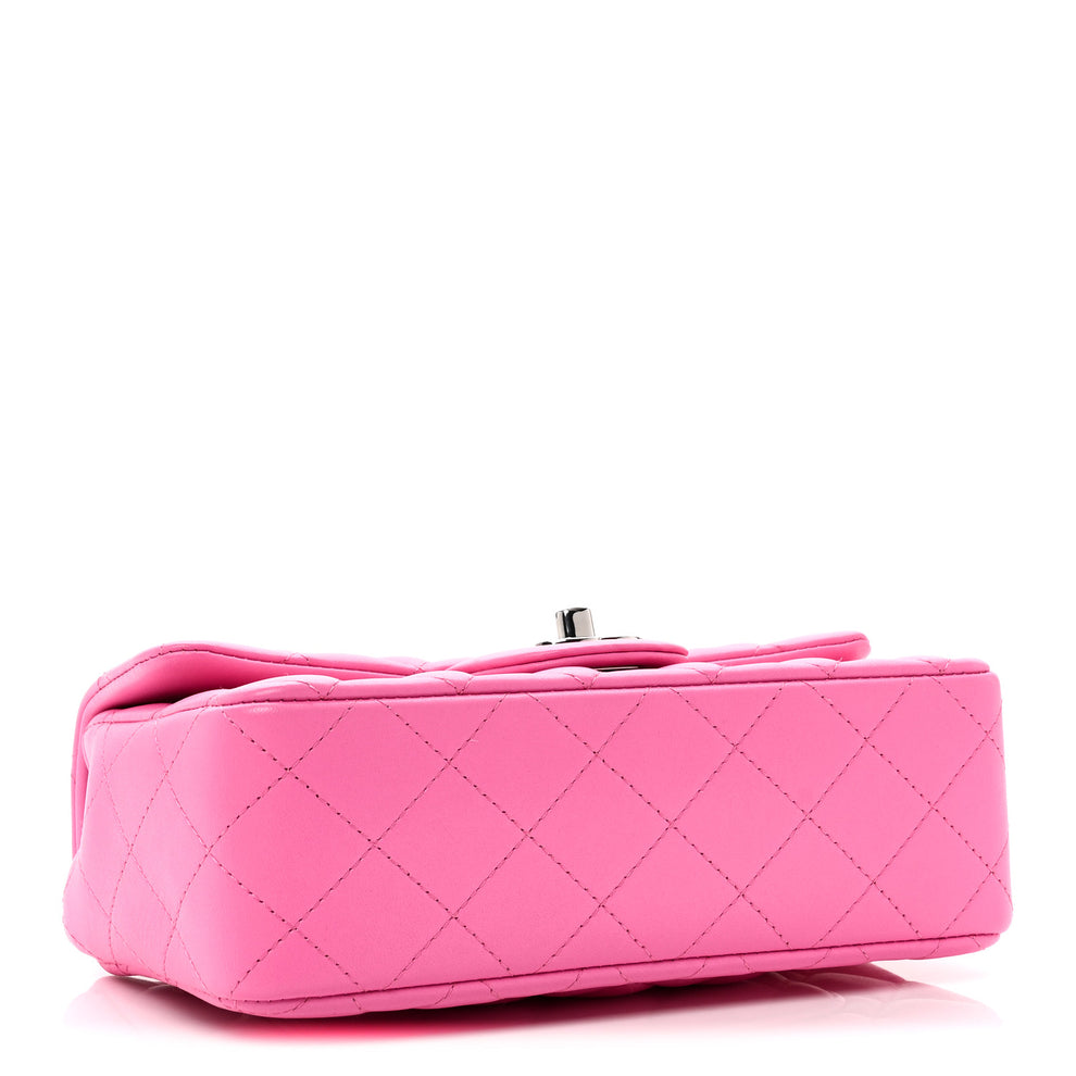 Chanel Lambskin Quilted Mini Rectangular Flap Neon Pink 1881686 ...