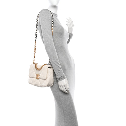 Chanel Lambskin Quilted Medium Chanel 19 Flap White 2 of 12