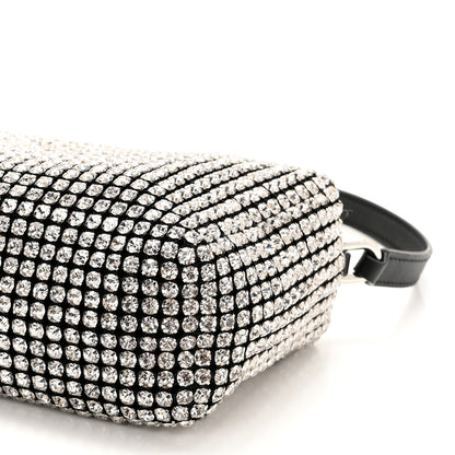Alexander Wang Mesh Crystal Rhinestone Mini Heiress Pouch Black Silver 11 of 13