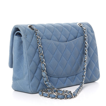 Chanel Iridescent Caviar Quilted Medium Double Flap Blue 2 of 9