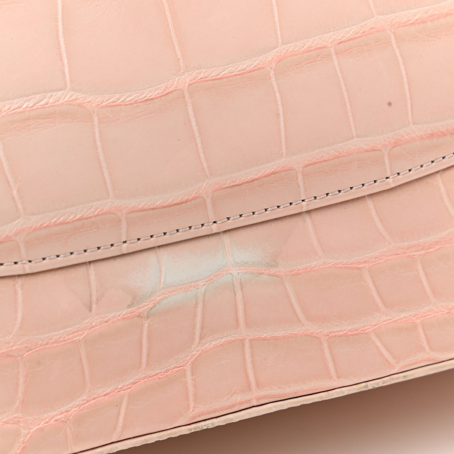 Alligator Jumbo Double Flap Light Pink