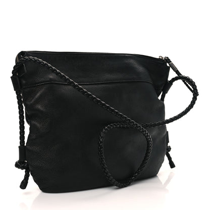 Gucci Deerskin Interlocking G Braided Messenger Bag Black 3 of 11