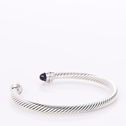 David Yurman Sterling Silver 14K Yellow Gold Amethyst 5mm Cable Classics Bracelet 3 of 5