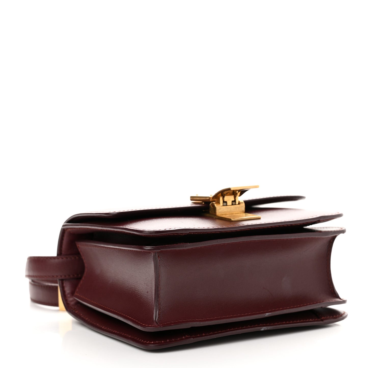 Box Calfskin Small Classic Box Flap Bag Burgundy