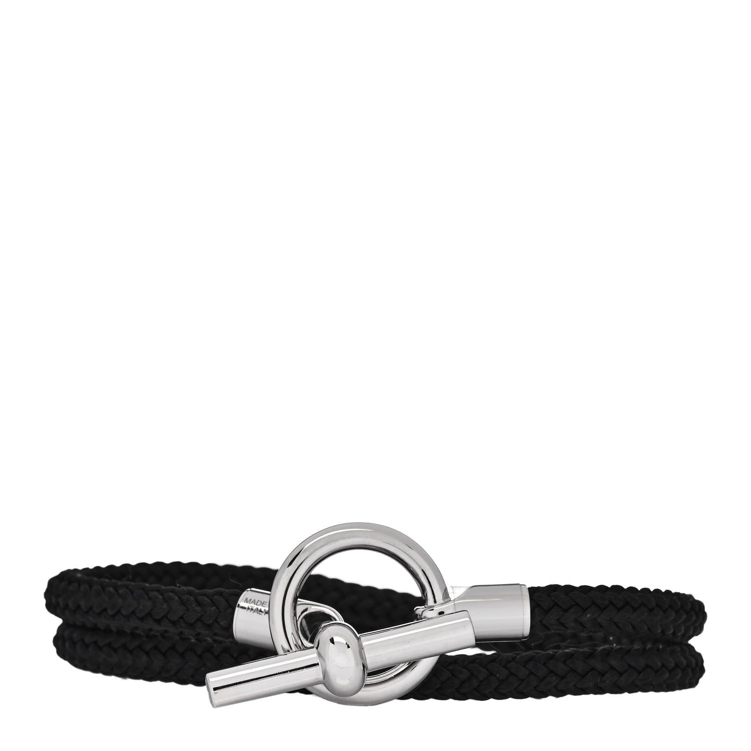 Hermes Silk Maxi Glenan Double Tour Bracelet Black 1 of 6