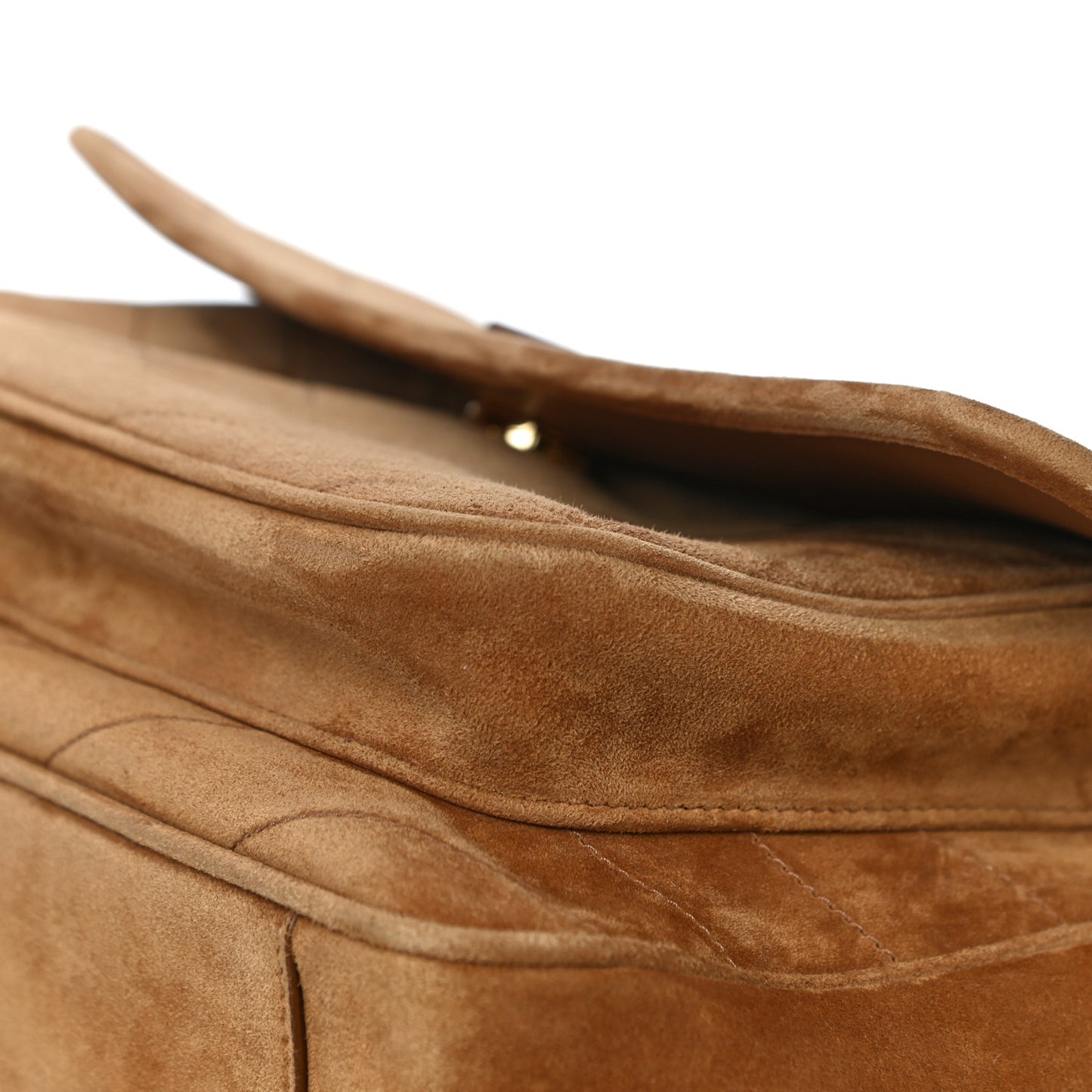 Suede Monogram Medium Niki Chain Satchel Cinnamon